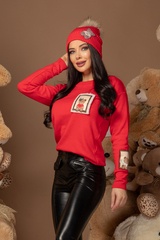 Bear hug Knit Sweater - Roșu - Imagine 8