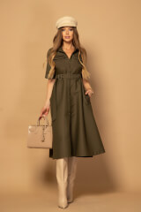 Elevated Essentials Rochie Trench - Military - Imagine 11