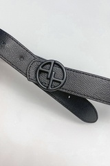 Alessa logo curea neagră îngustă - black buckle - Imagine 3