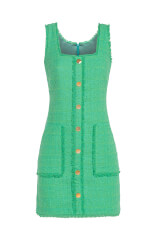 Miss Independent Rochie buclé - Verde - Imagine 12