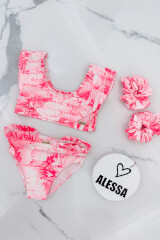 Trendsetter Icon Mini Top Cropped De Costum De Baie - Pink - Imagine 8