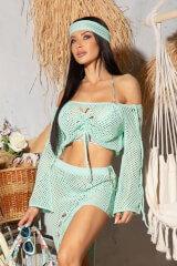 Ocean Muse Top Cropped De Plajă - Mint - Imagine 8
