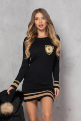 Elite Embrace Rochie Tricotată - Black - Imagine 11