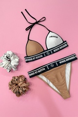 She Baller Bikini costum de baie - Alb și Nude - Imagine 3
