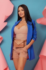 Charm You oversize Blazer - albastru - Imagine 13