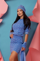 Alessa Religion Fustă tricotată - Sky Blue - Imagine 4