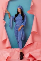 Alessa Religion Pantalon tricotat - Sky Blue - Imagine 5