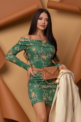 Chains and Charms Bodycon Rochie tricotata - Imagine 10