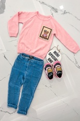 Bear Hug Mini Pulover tricotat - Pink - Imagine 10