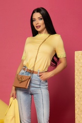 Message me First Bluză din tricot fin - Galben - Imagine 8