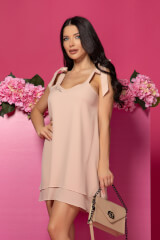 Love Is The Answer Ruffles Rochie - Nude - Imagine 5