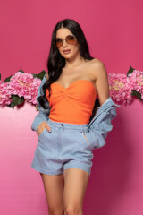 Rebel Vogue Șorturi Din Blugi - Light Blue - Imagine 17