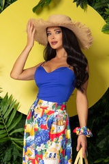 What A Delight Top - Albastru cobalt - Imagine 8