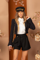 Lively Charm Blazer Scurt - Black - Imagine 18