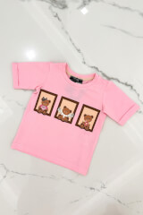 Bear Hug Mini T-Shirt din Bumbac - Roz - Imagine 9