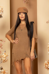 Urban Threads Rochie din lână - Nude - Imagine 12