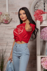 Love Your Way T-Shirt din bumbac - Luxury Red - Imagine 9