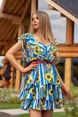 Keep on shining ruffles Rochie - albastră - Imagine 3