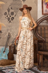 All i want is a yacht maxi Rochie - Beige - Imagine 8