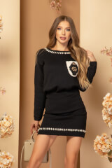 Cityscape Cozy Handmade Fustă Tricotată - Black - Imagine 11