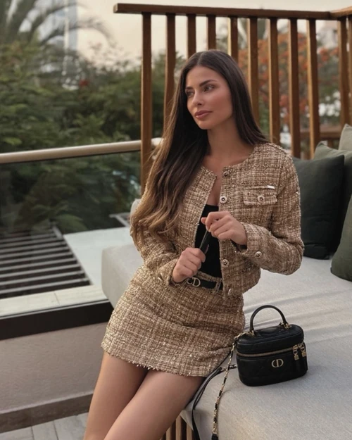 Casual Luxe Fustă-Pantaloni din Buclă - Gold
